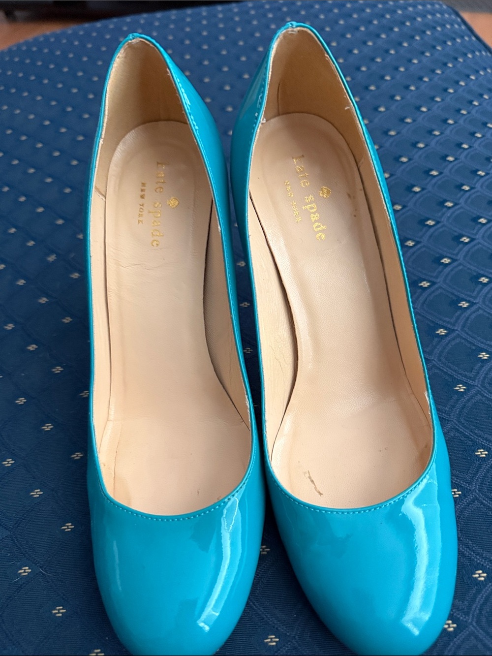 kate spade Bright Turquoise Patent Leather Pumps